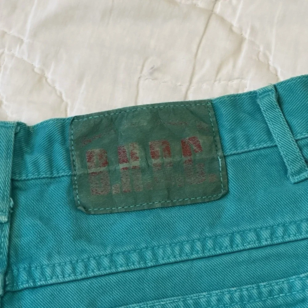 Beverley Hills B.H.D.C. Shorts Women's 9 Turquoise Cotton‎ Hemmed Talon Zipper